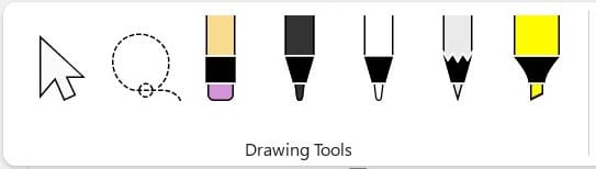 Drawing Tools Section: Draw Tab