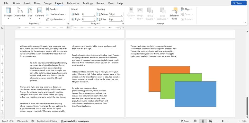Practice question Layout Tab