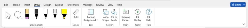 Draw Tab