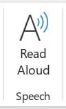 Speech Option in Review Tab