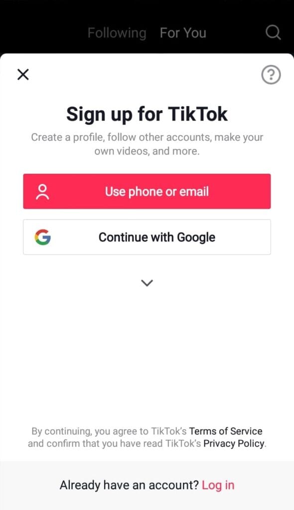 Signup for TikTok - TikTok Basics